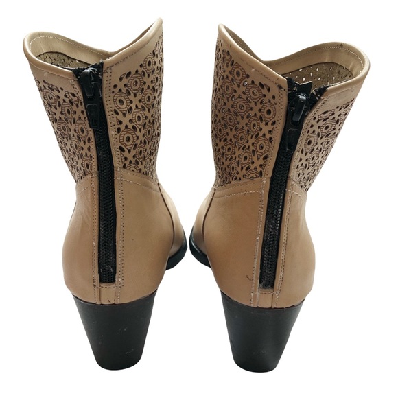 New Artemis Handmade Light Tan Leather Coastal Cowgirl Ankle Boot 39 - Picture 8 of 12